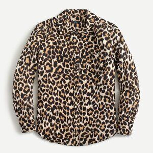 J. Crew Silk Button Up Shirt in Leopard 4